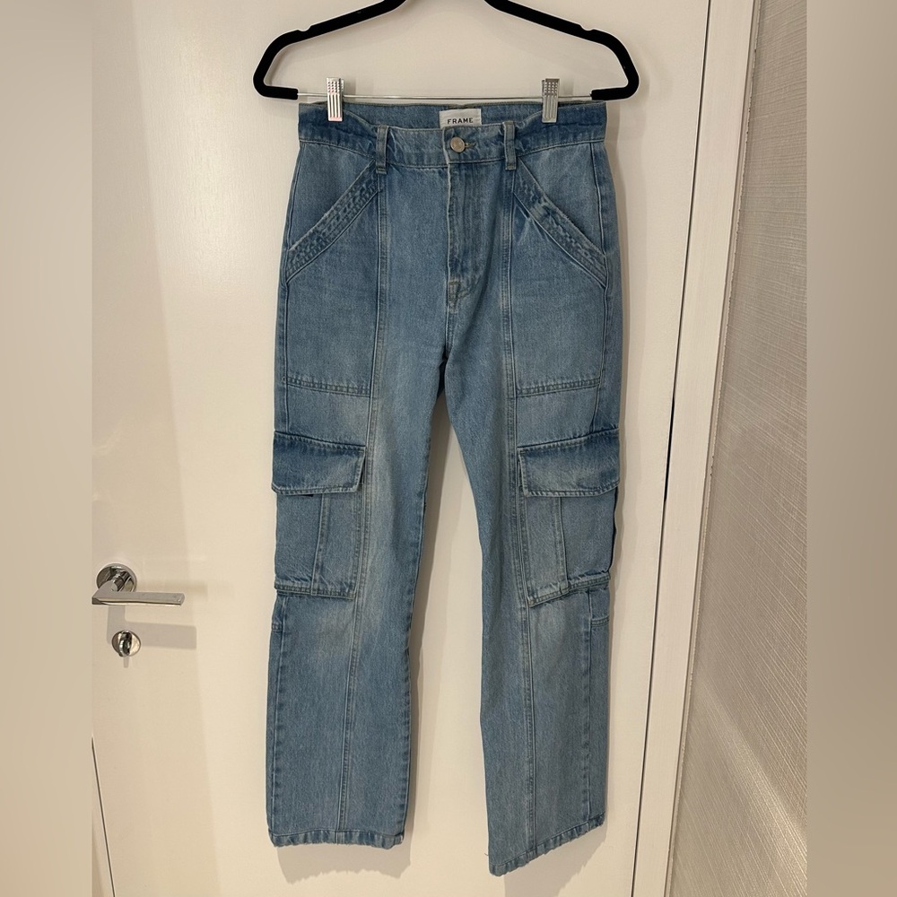 FRAME Mid Rise Cargo Jeans